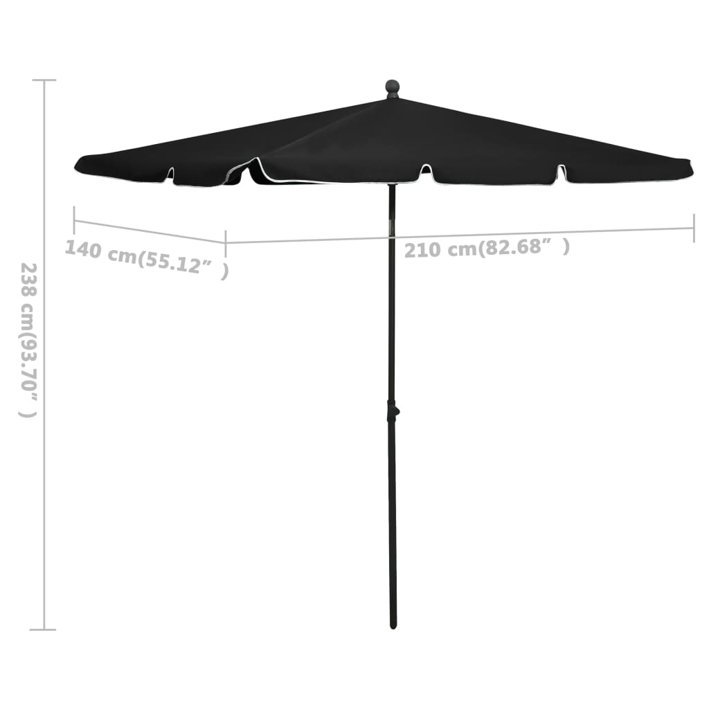 Sonnenschirm Mit Mast 210X140 Cm