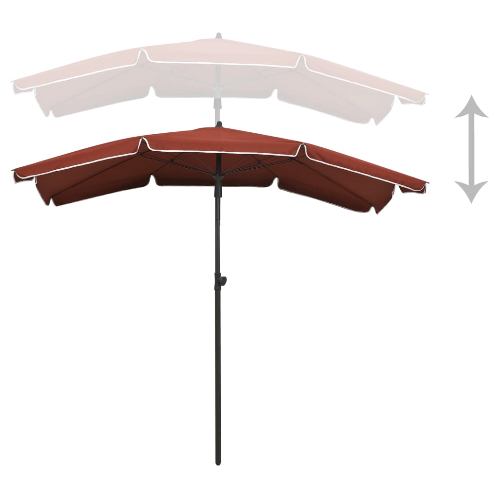 Sonnenschirm Mit Mast 200X130 Cm Rot