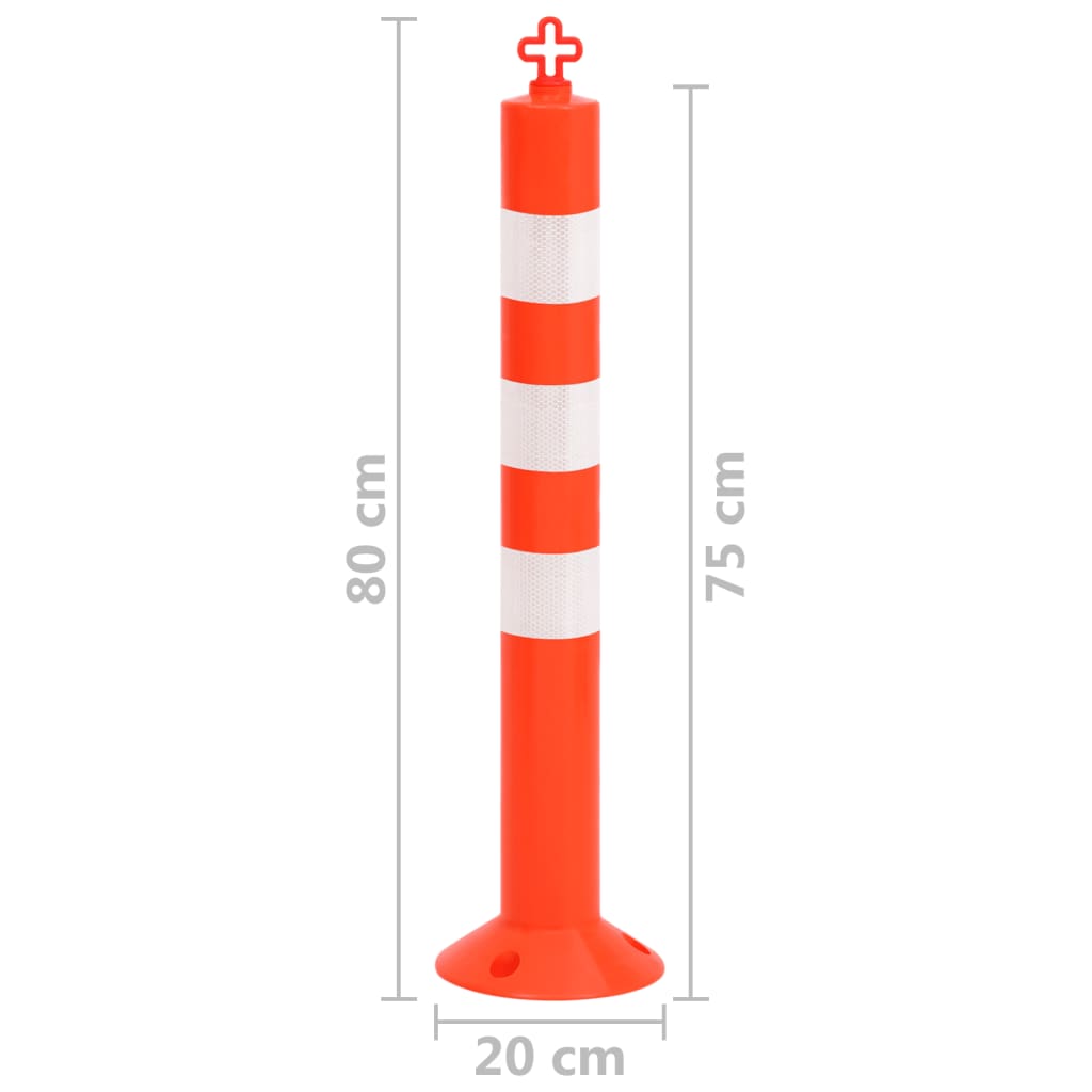 Absperrpfosten 10 Stk. Mit Kette 75 Cm Pe