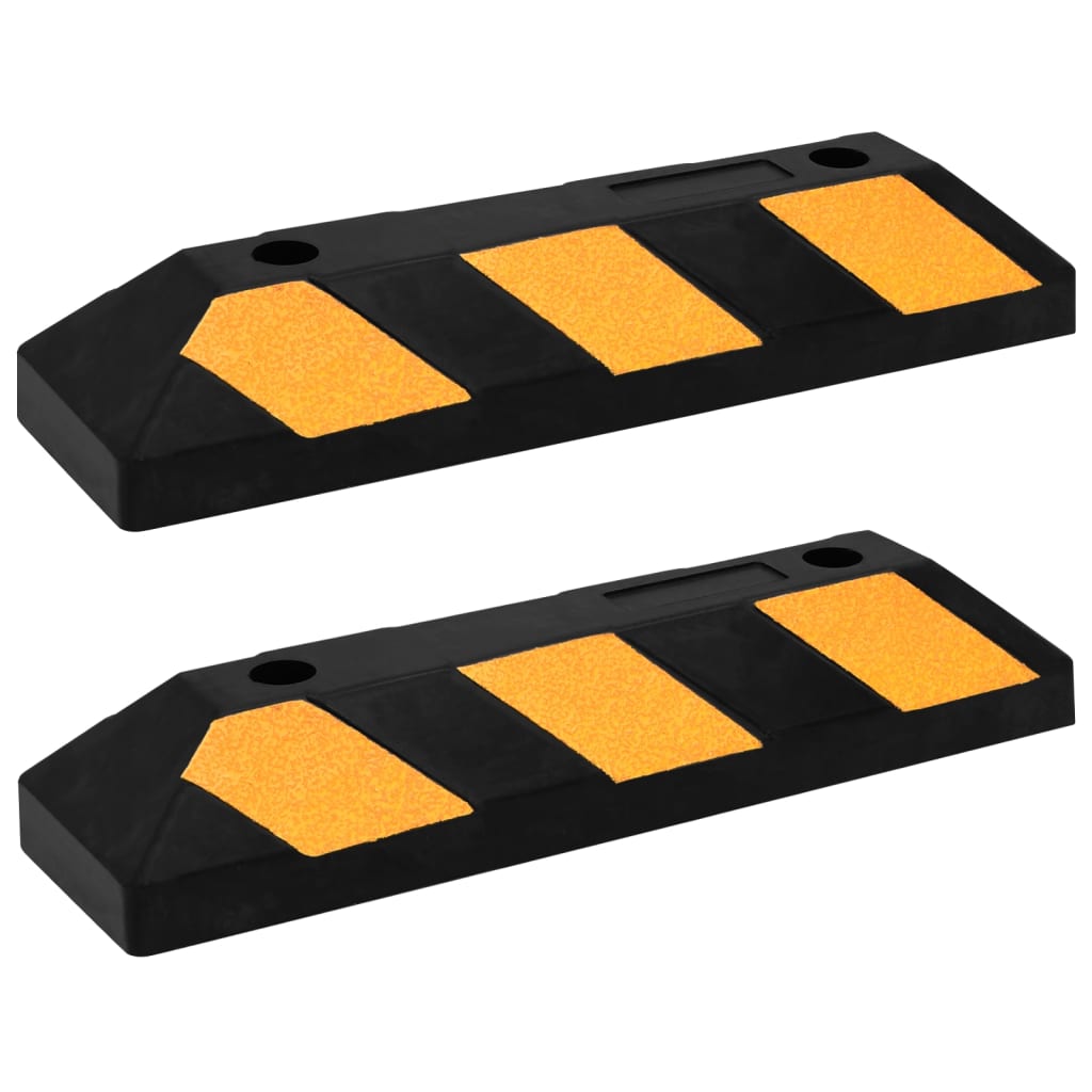 Reflektierende Parkblöcke 2 Stk. 56X15X10 Cm Gummi