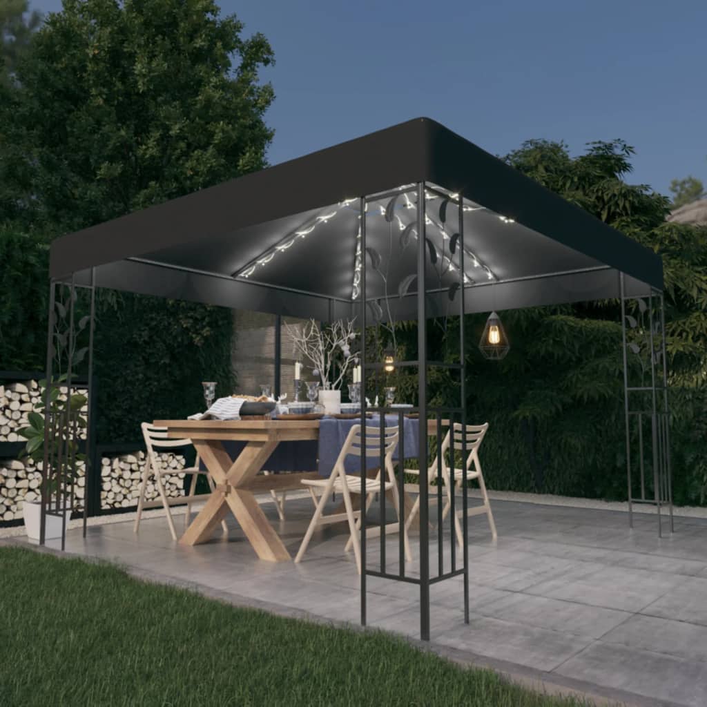 Pavillon Mit Led-Lichterkette 3X3 M