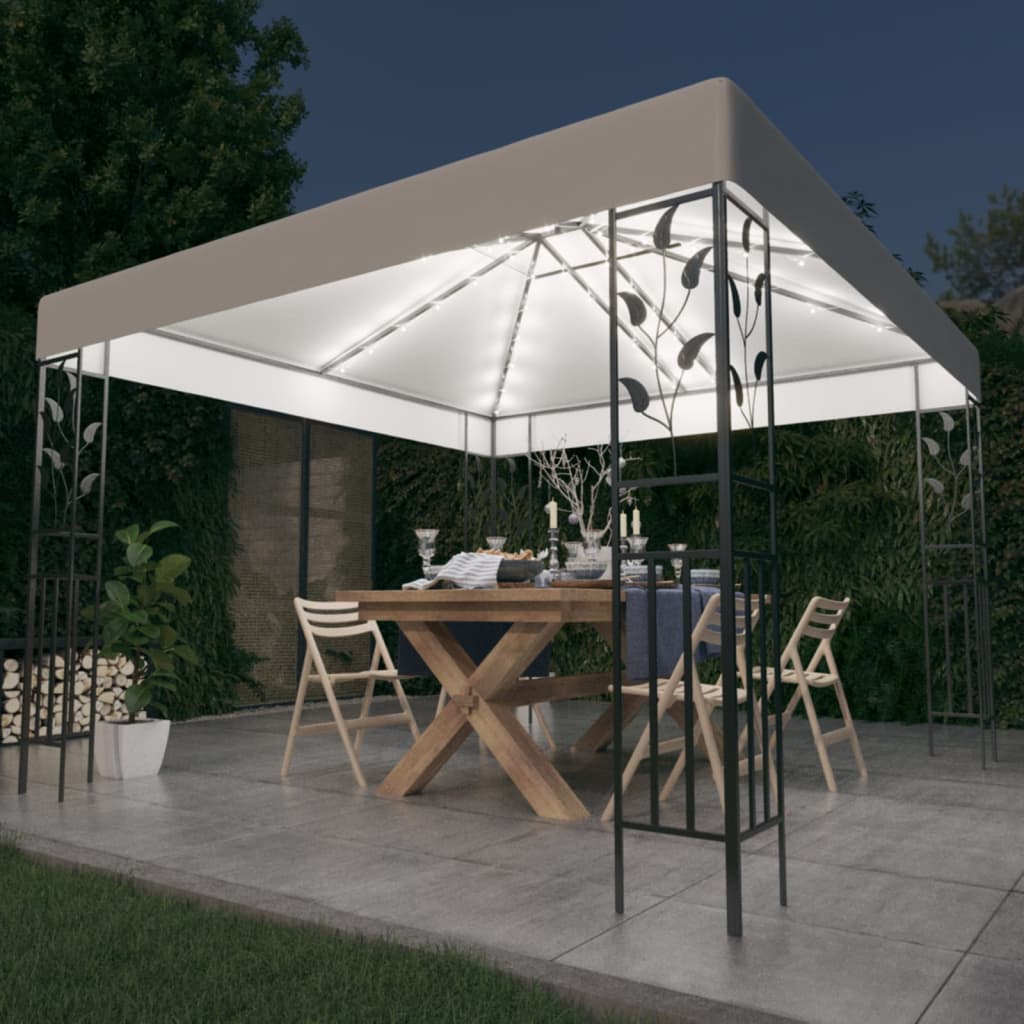 Pavillon Mit Led-Lichterkette 3X3 M
