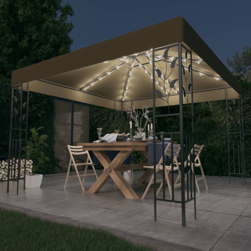 Pavillon Mit Led-Lichterkette 3X3 M