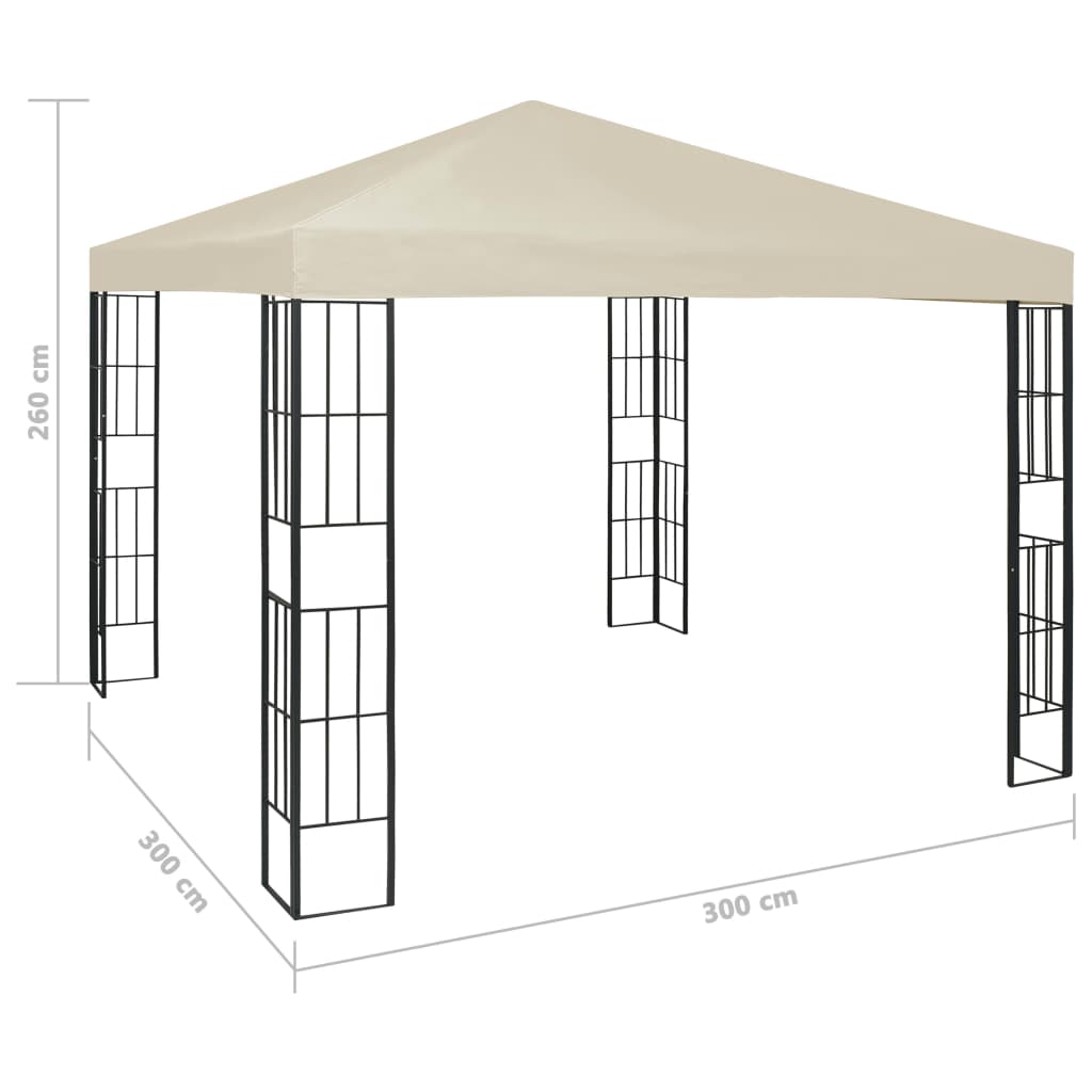 Pavillon Mit Led-Lichterkette Weiß