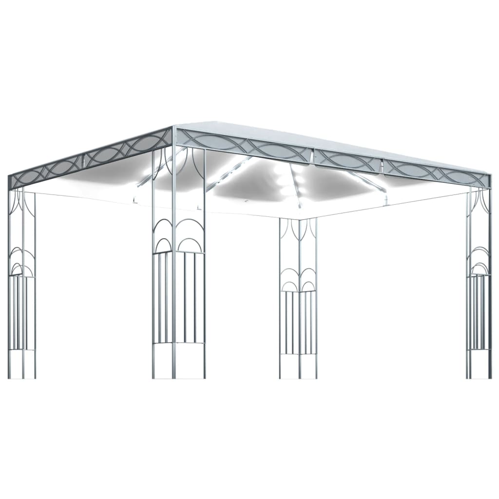 Pavillon Mit Led-Lichterkette Weiß