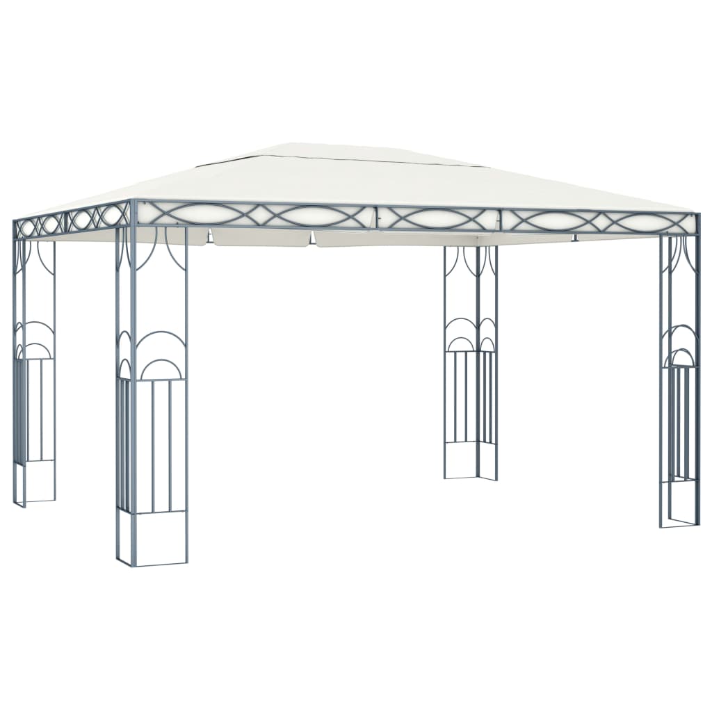 Pavillon Mit Led-Lichterkette Weiß