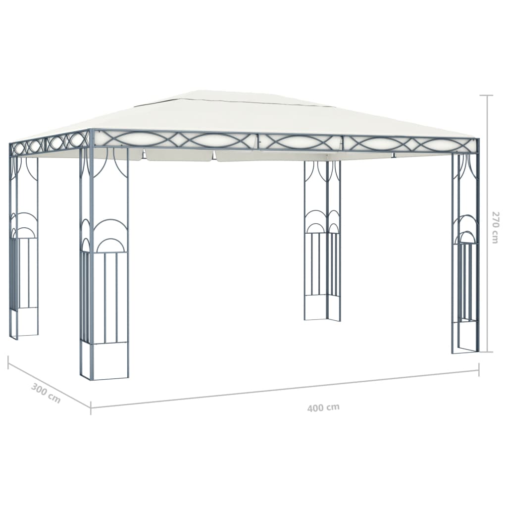 Pavillon Mit Led-Lichterkette Weiß