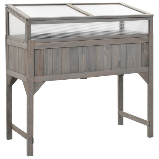Hochbeet Mit Gewächshaus 110X54X120 Cm Massivholz Tanne