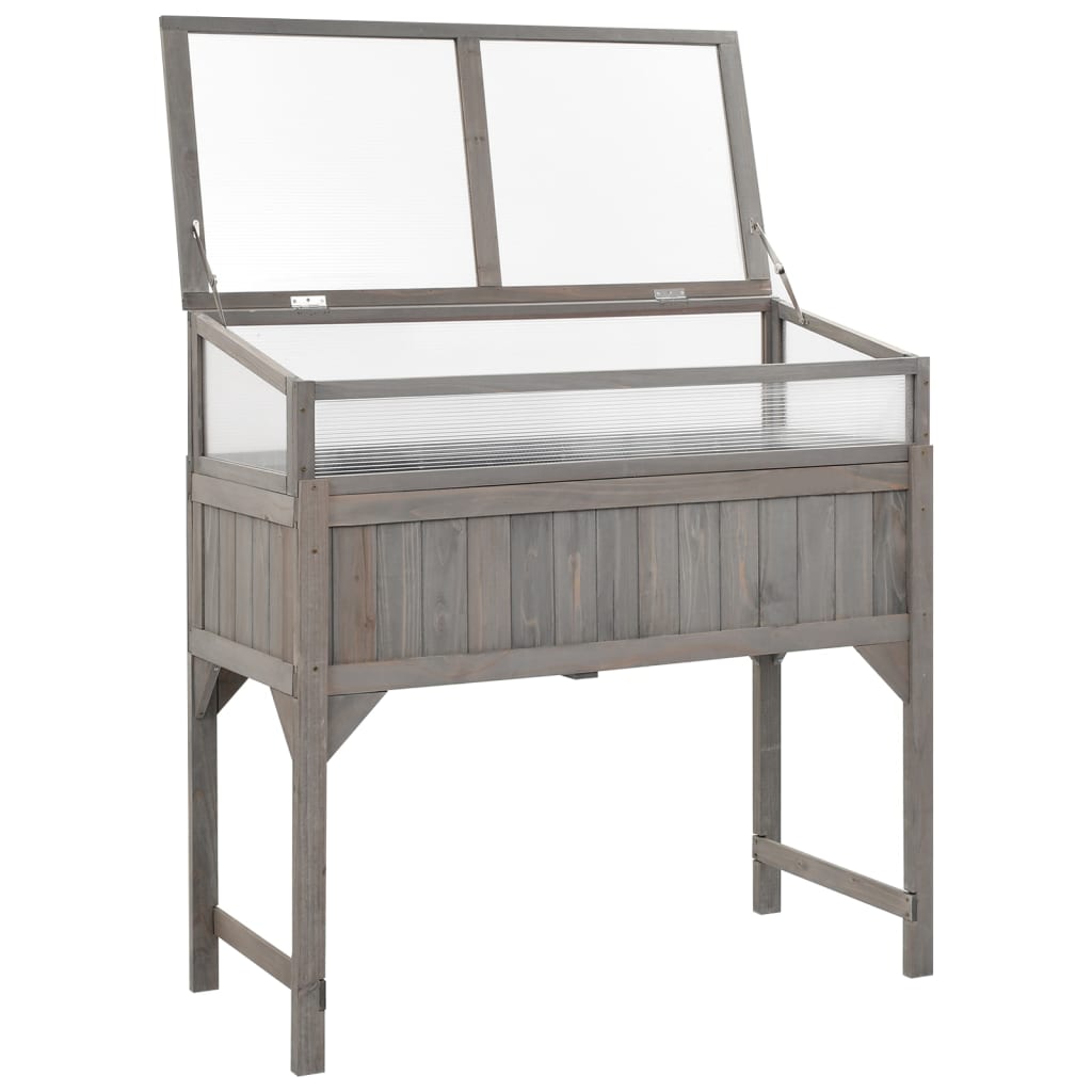 Hochbeet Mit Gewächshaus 110X54X120 Cm Massivholz Tanne