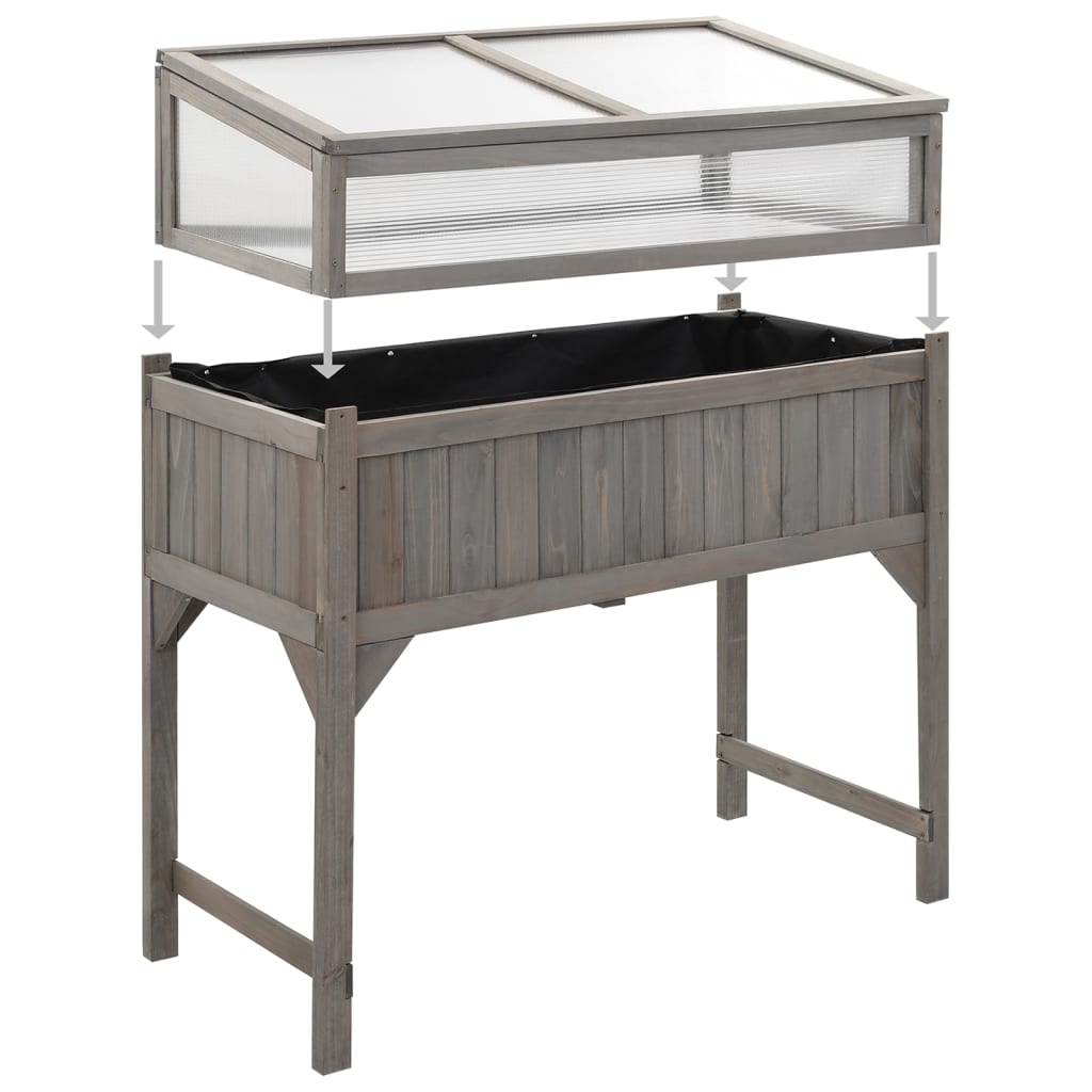 Hochbeet Mit Gewächshaus 110X54X120 Cm Massivholz Tanne