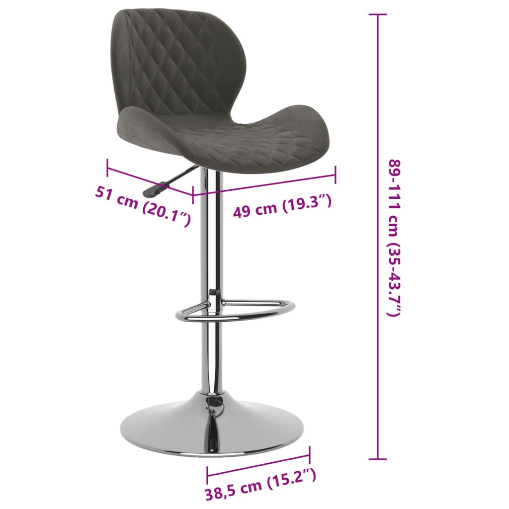 Barhocker 2 Stk. Samt