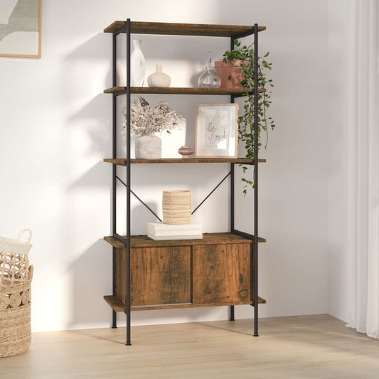 Regal Mit 5 Böden Und Schrank 80X40X Stahl Holzwerkstoff