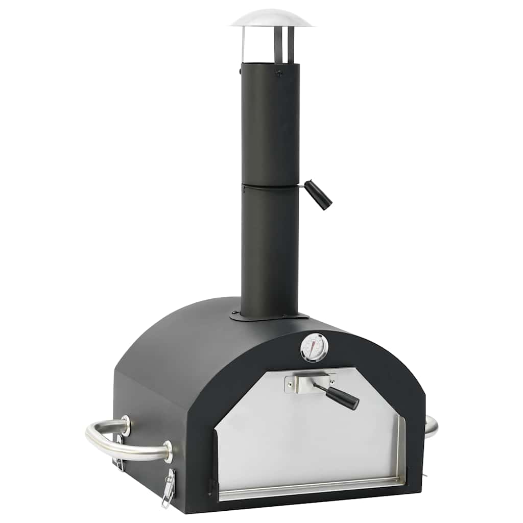 3-In-1 Outdoor-Pizzaofen & Grill Schwarz