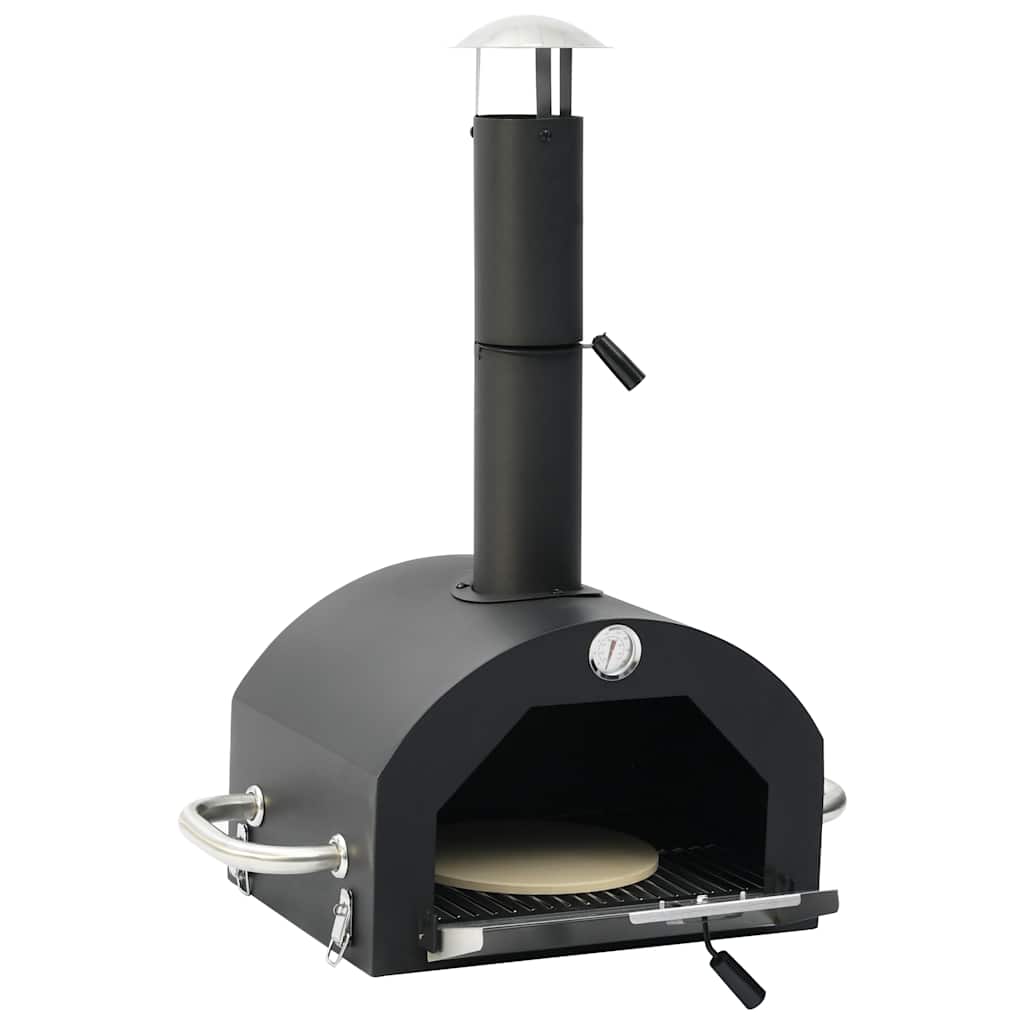 3-In-1 Outdoor-Pizzaofen & Grill Schwarz