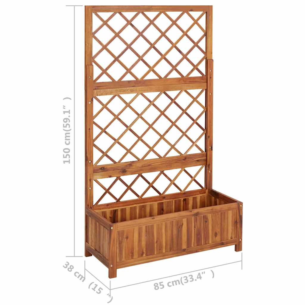 Hochbeet Mit Spalier 85X38X150 Cm Massivholz Akazie