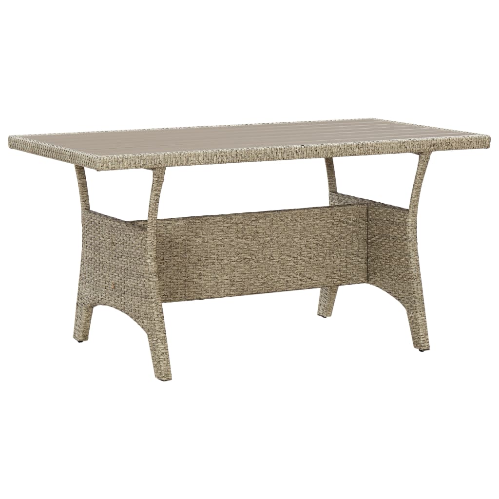 Gartentisch Grau Poly Rattan