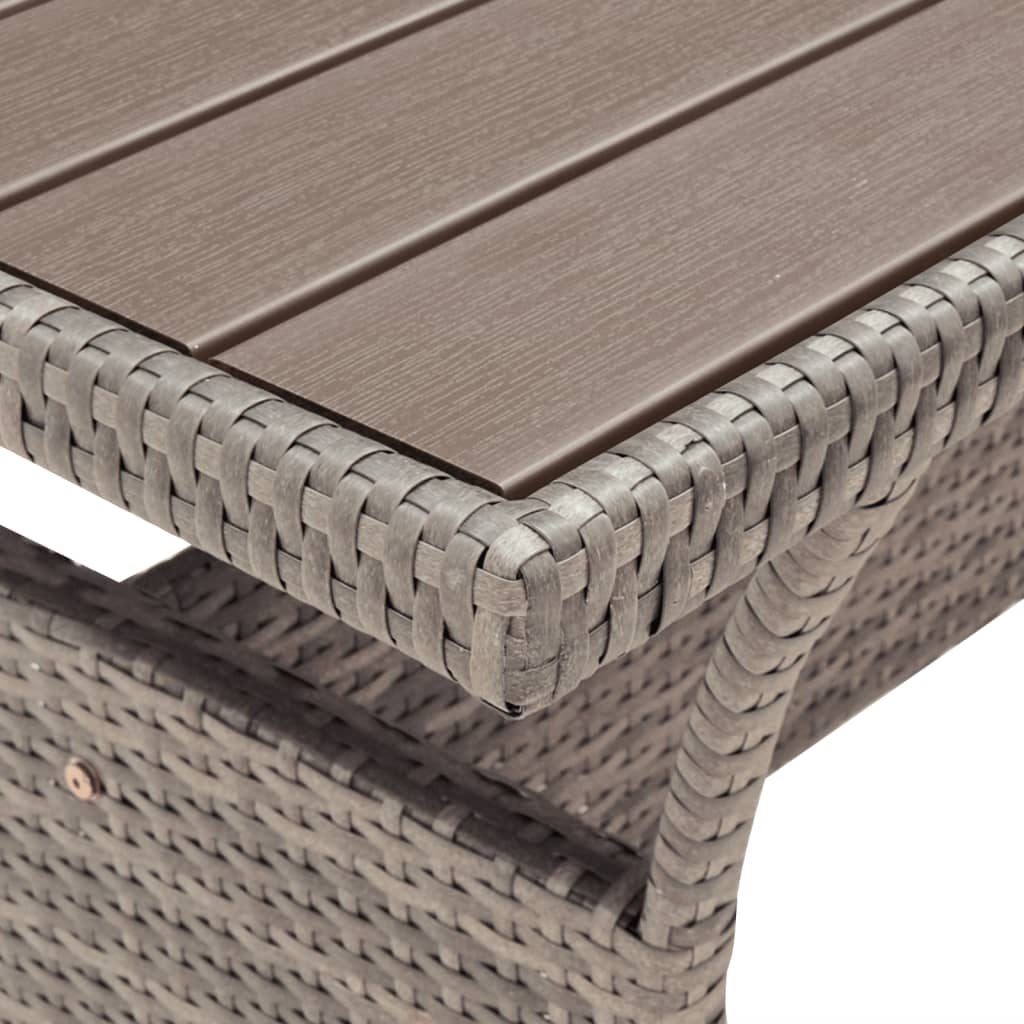 Gartentisch Grau Poly Rattan