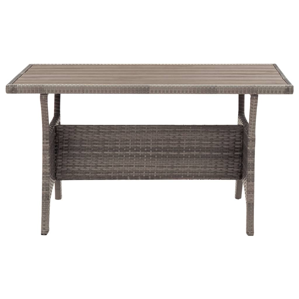 Gartentisch Grau Poly Rattan