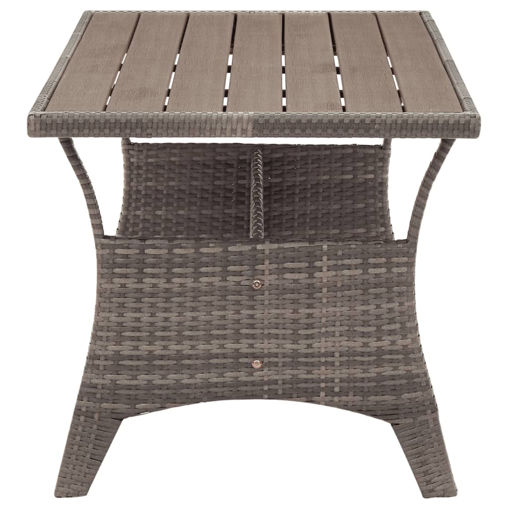 Gartentisch Grau Poly Rattan