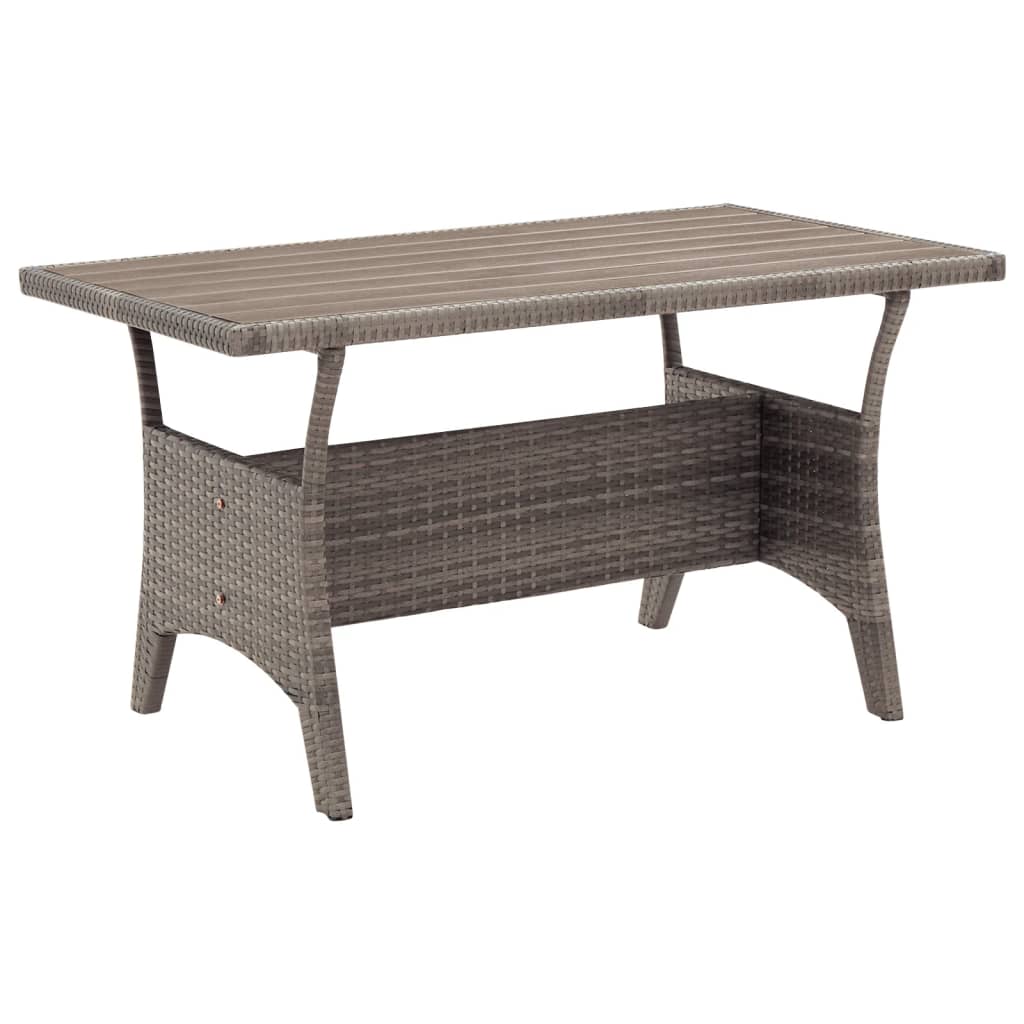 Gartentisch Grau Poly Rattan