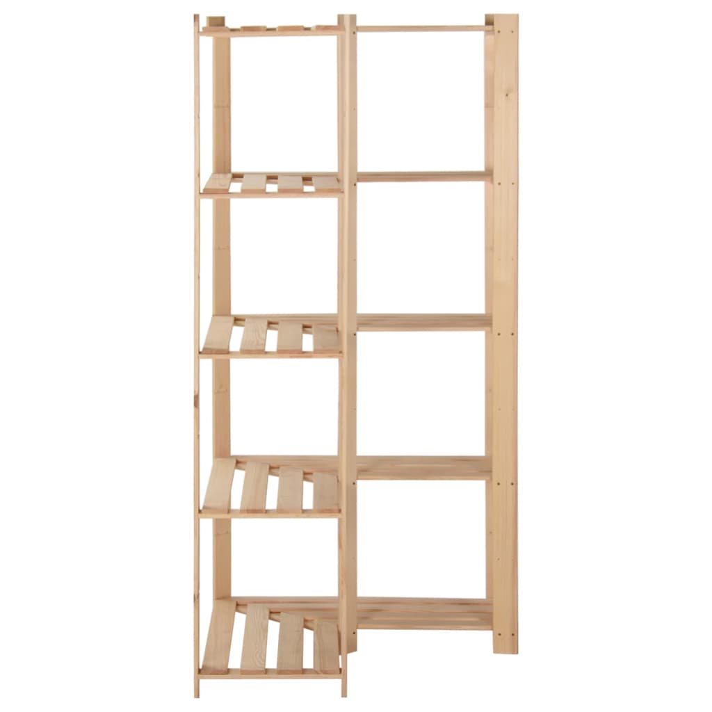 Eck-Lagerregal Mit 5 Böden 82,5X82,5X170 Cm Massivholz Kiefer