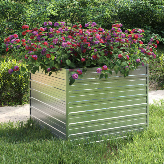 Garten-Hochbeet Verzinkter Stahl Silber