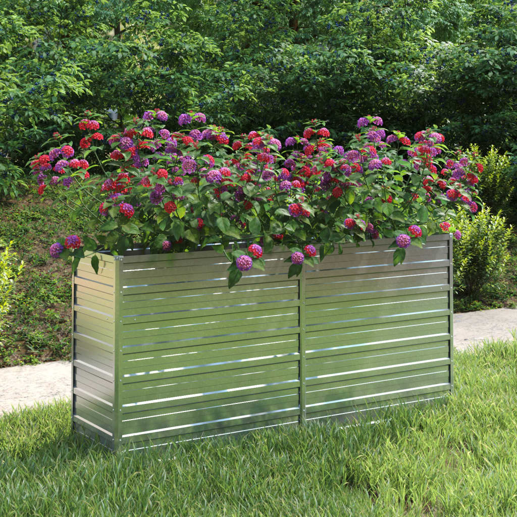 Garten-Hochbeet Verzinkter Stahl Silber