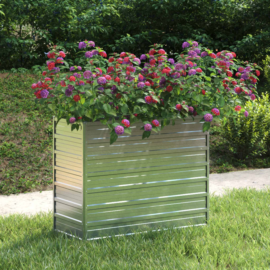Garten-Hochbeet Verzinkter Stahl Silber