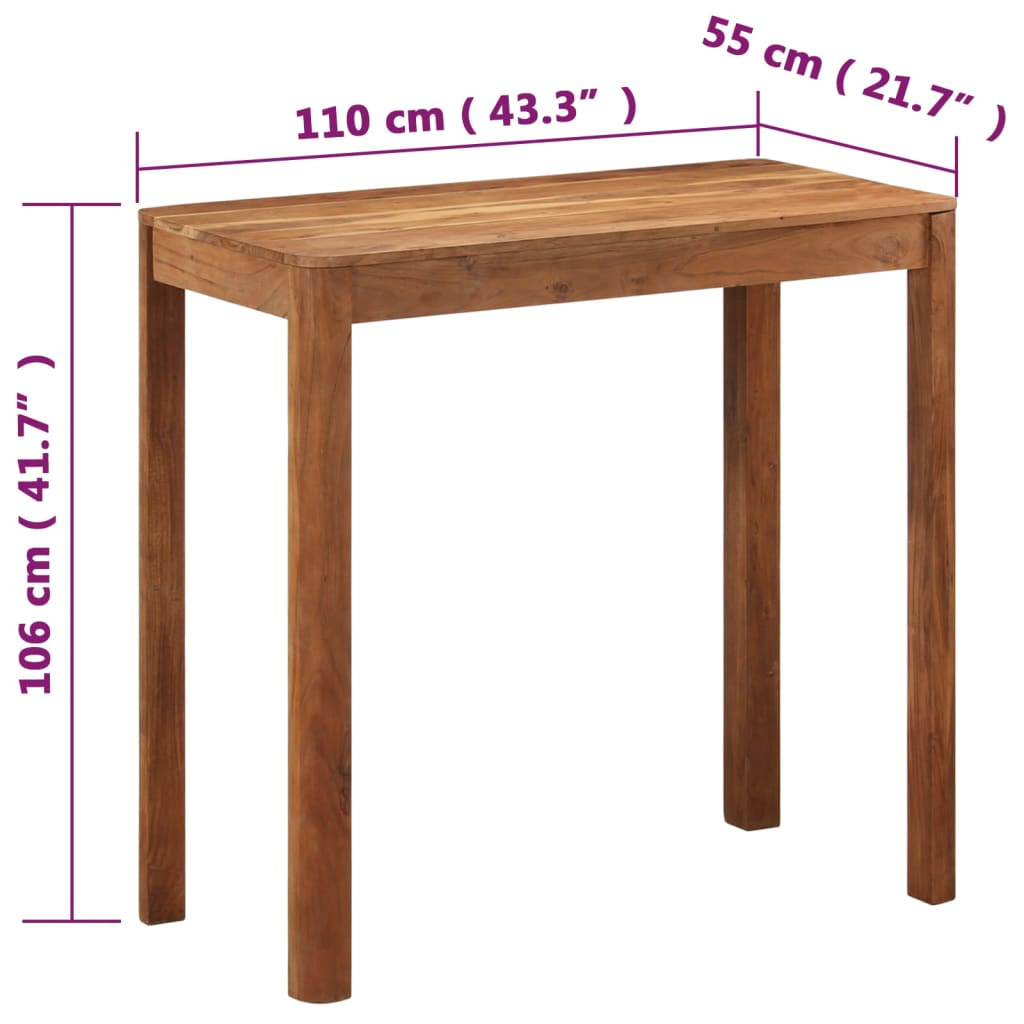 Bartisch Massivholz Akazie Honigfarbenes Finish