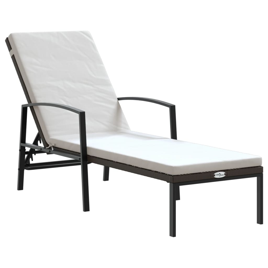 Sonnenliegen 2 Stk. Mit Tisch Poly Rattan
