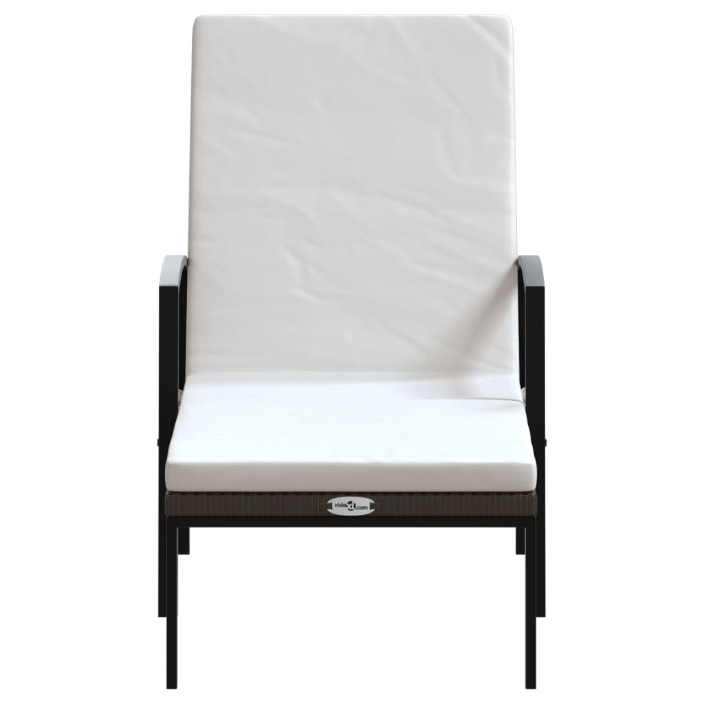 Sonnenliegen 2 Stk. Mit Tisch Poly Rattan