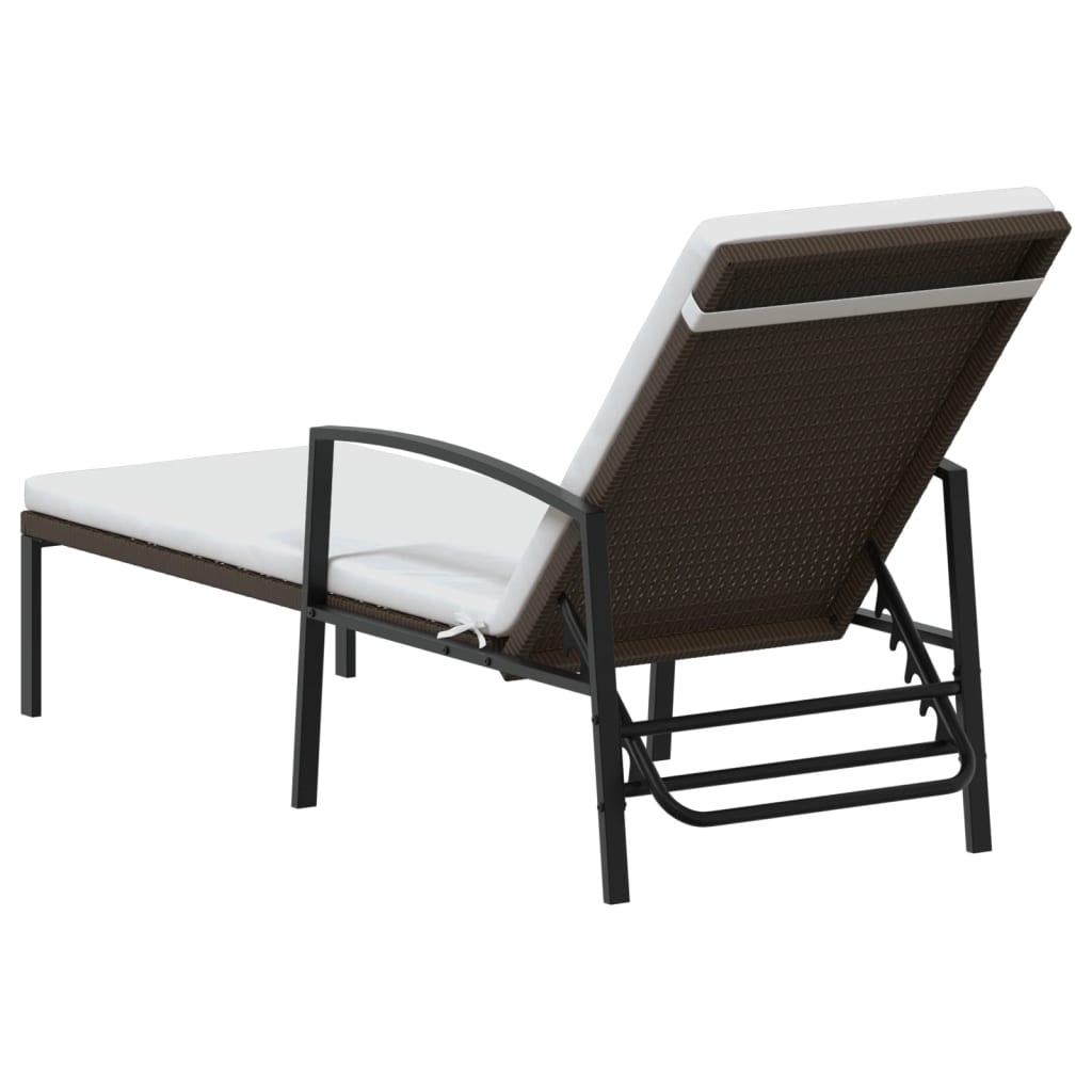 Sonnenliegen 2 Stk. Mit Tisch Poly Rattan