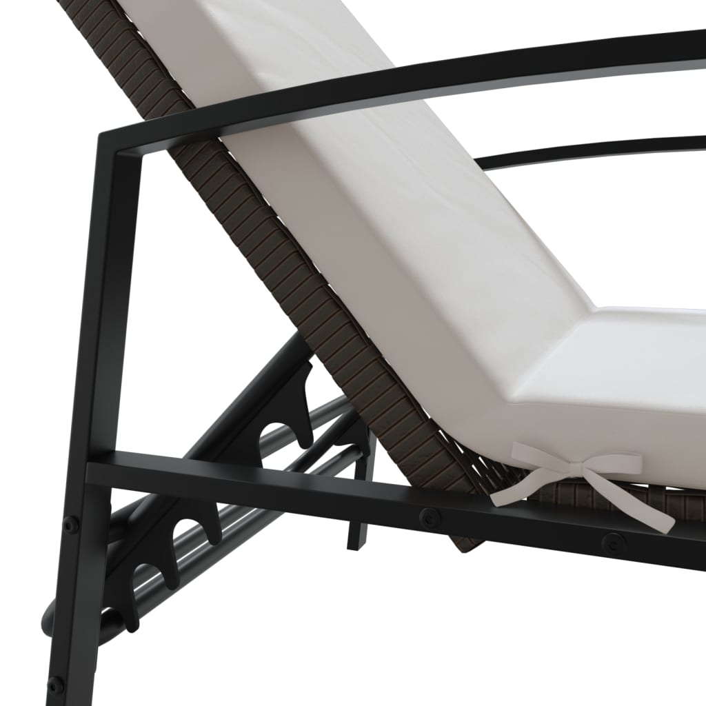 Sonnenliegen 2 Stk. Mit Tisch Poly Rattan