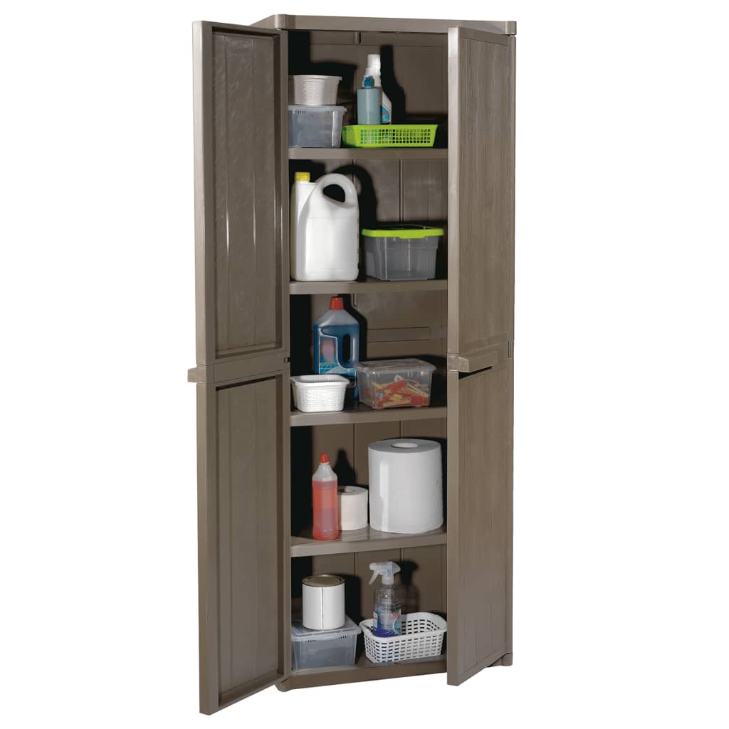 Gartenschrank 65X45X172 Cm Pp Holz-Optik