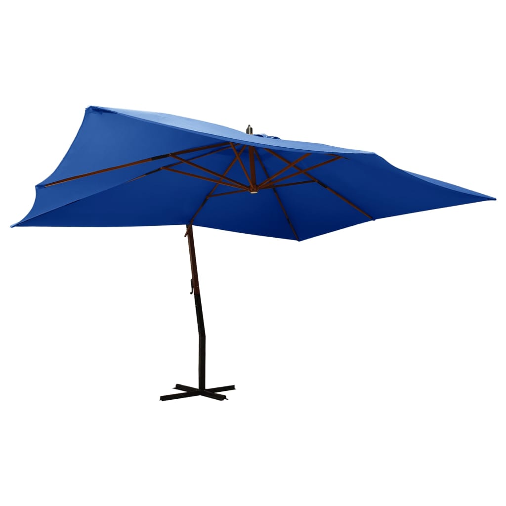 Ampelschirm Mit Holzmast 400X300 Cm Sand