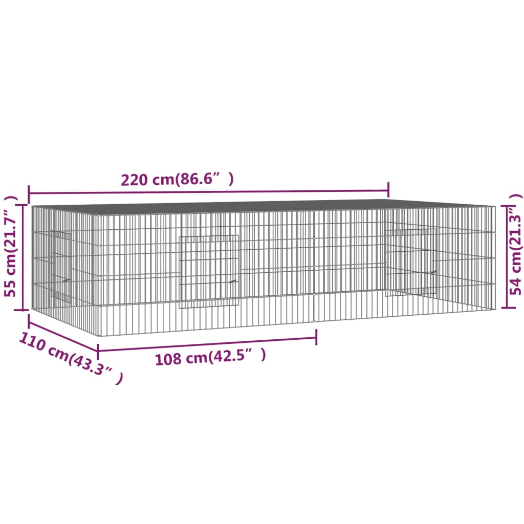 Kaninchenkäfig 2 Paneele Verzinktes Eisen