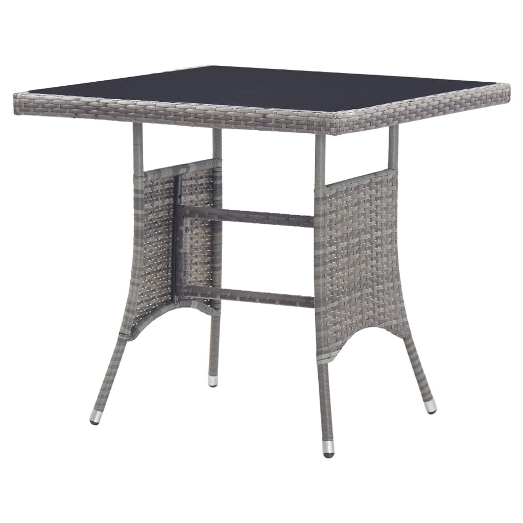 Gartentisch Grau Poly Rattan