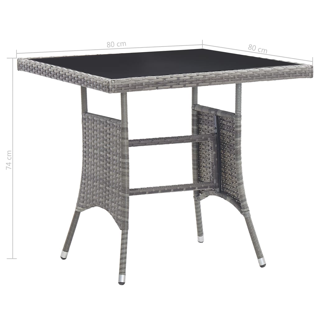 Gartentisch Grau Poly Rattan
