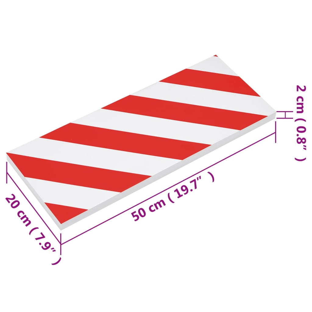 Wandschutz 6 Stk. Rot & Weiß 50X20X2 Cm Eva Schaum