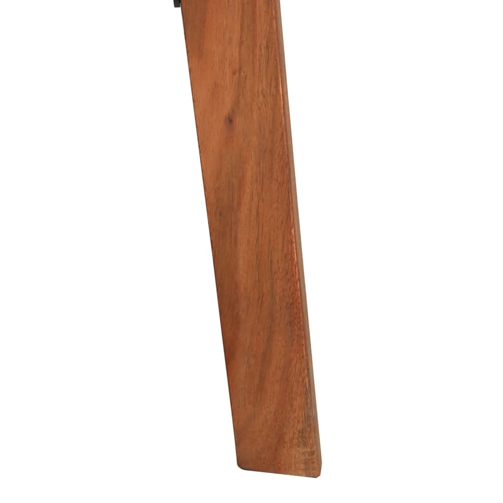 Barhocker 2 Stk. Echtleder Und Massivholz Akazie