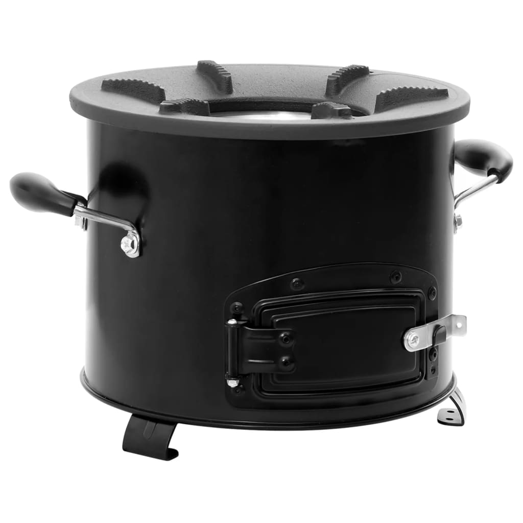 Camping-Ofen Schwarz 36X26X22,5 Cm Metall