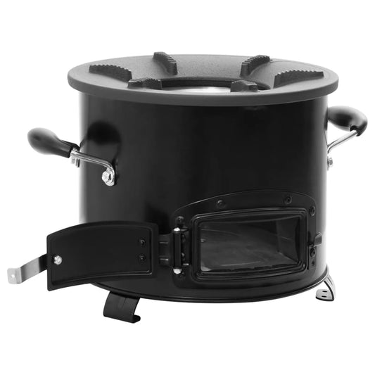 Camping-Ofen Schwarz 36X26X22,5 Cm Metall