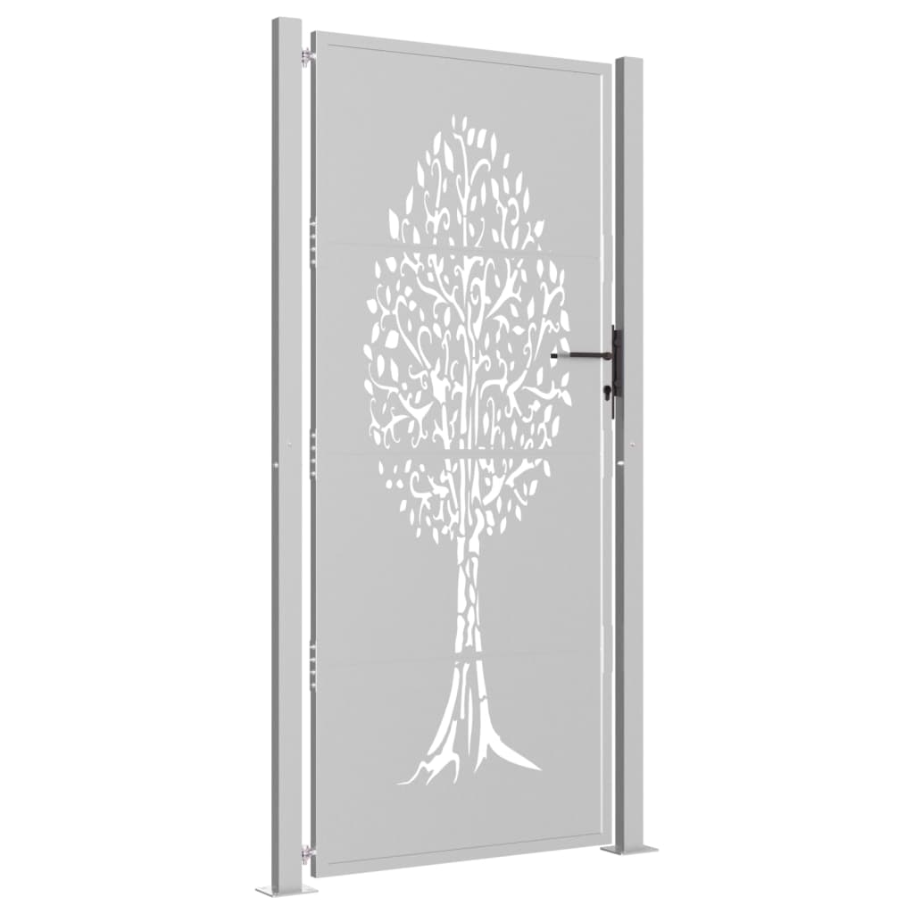 Gartentor Cortenstahl Baum-Design