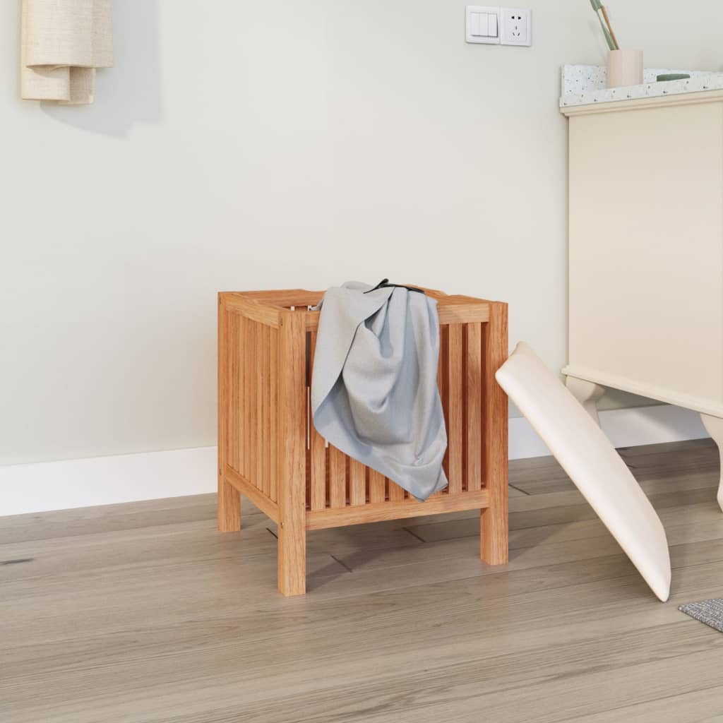 Badhocker 40,5X40X52 Cm Massivholz Nussbaum Weiß