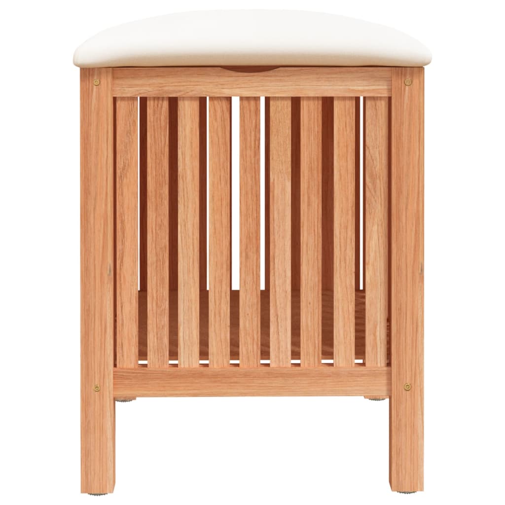 Badhocker 40,5X40X52 Cm Massivholz Nussbaum Weiß