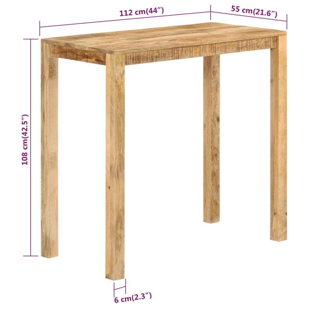 Bartisch Massivholz Mango