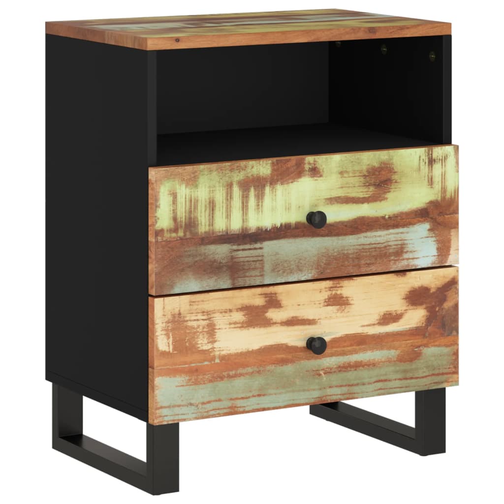 Nachttisch 50X33X62 Cm Altholz Massiv & Holzwerkstoff