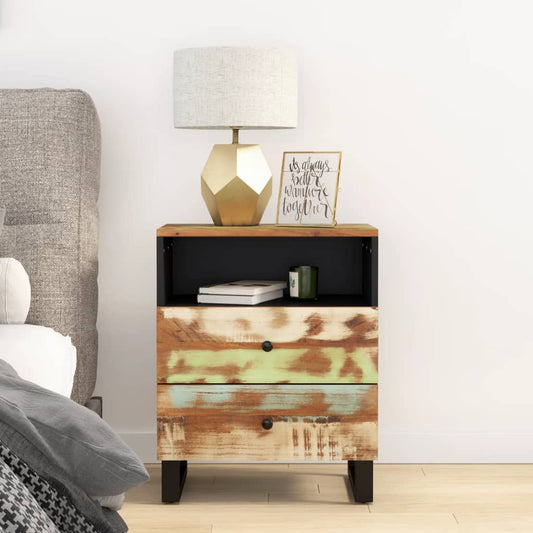 Nachttisch 50X33X62 Cm Altholz Massiv & Holzwerkstoff