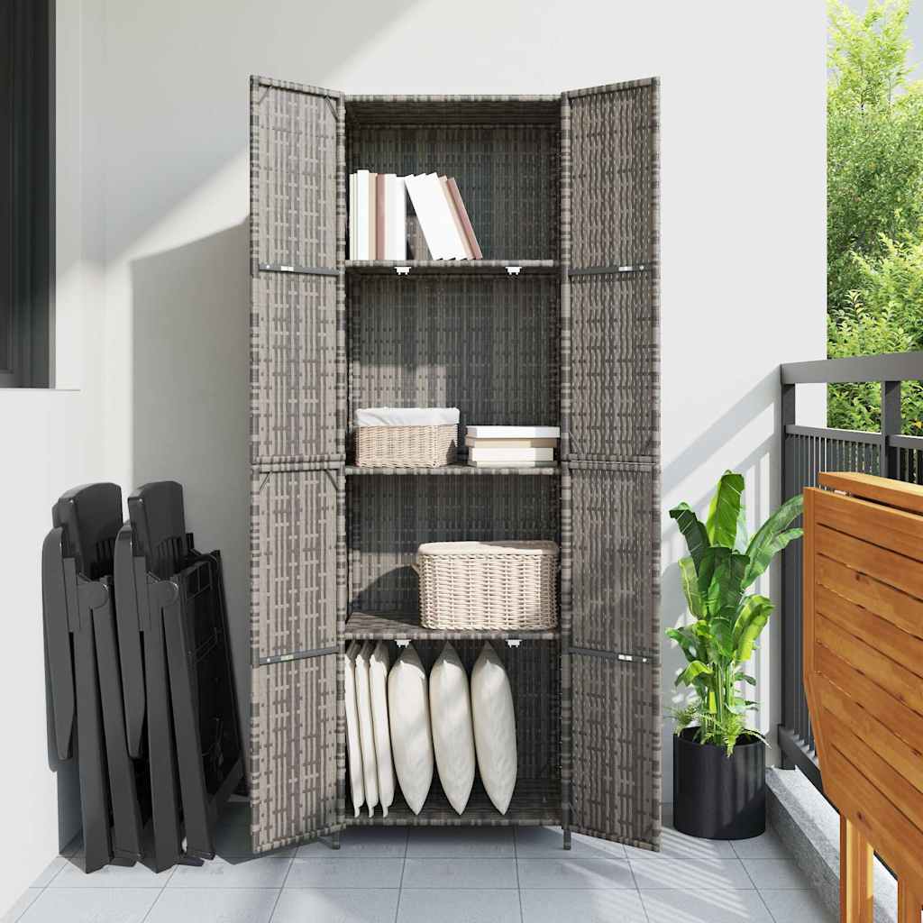 Gartenschrank 59X40X180 Cm Poly Rattan