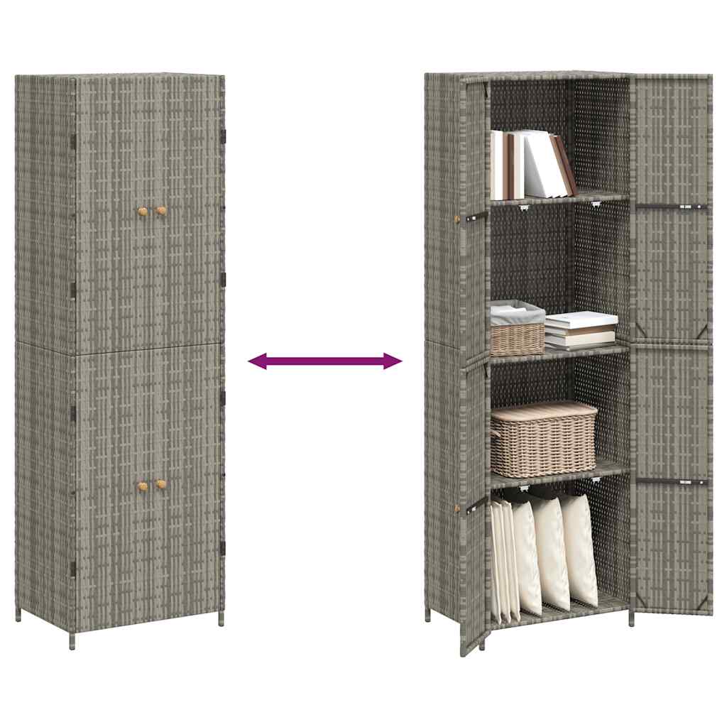 Gartenschrank 59X40X180 Cm Poly Rattan